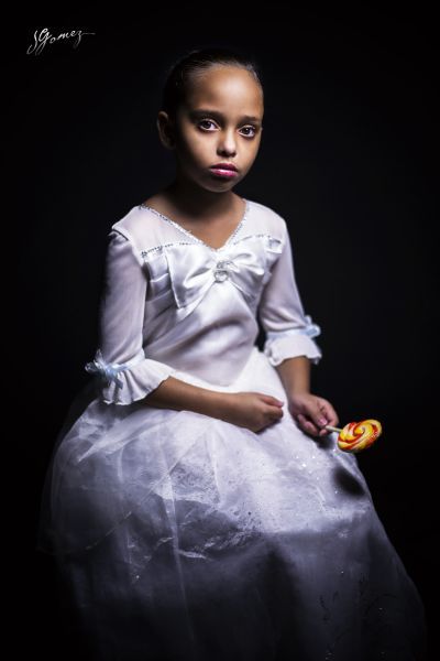 Girl with Candy Corn Lollipop