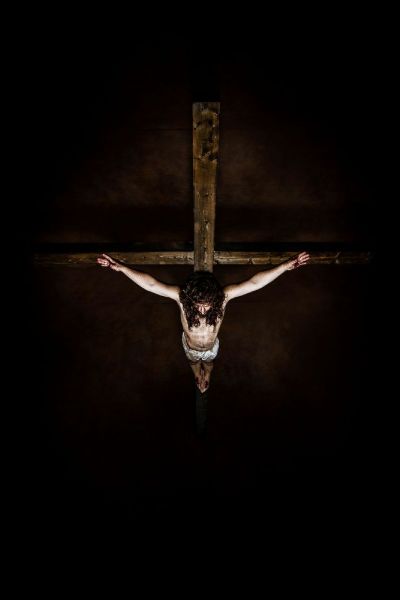 looking down the cross