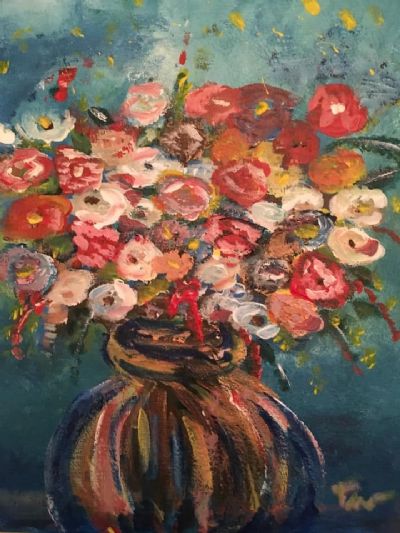 Study - Flowers ina brone vase