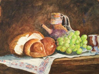 Challah and Grapes