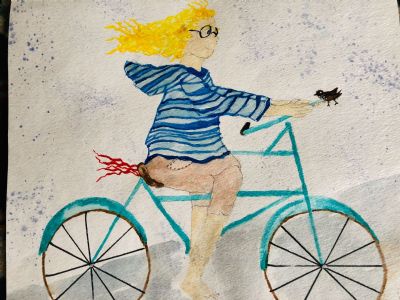 Benjy on his bike, Fla.