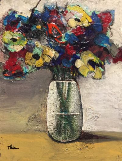 Abstract Flowers in Vase