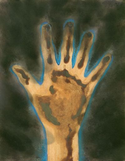 Sacred Hand with Blue Aura