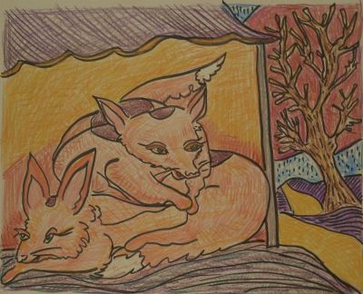 Two Foxes Sheltering