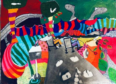 Birds singing on a wiindy day