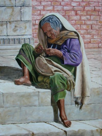 Nepal Woman at Temple