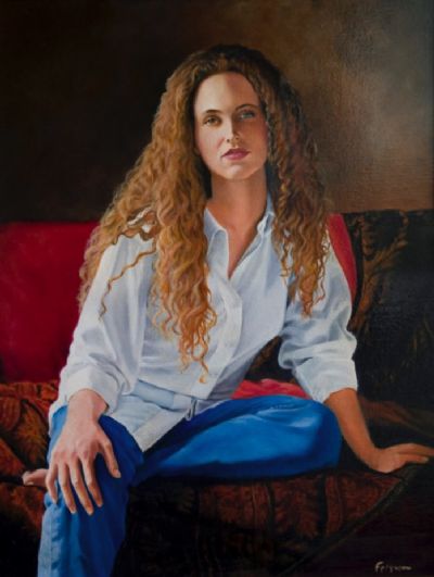 Girl in White and Blue Jeans