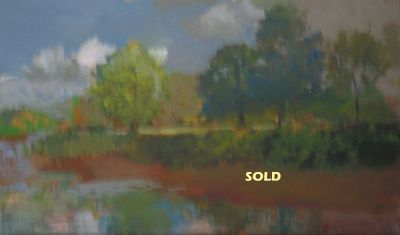 Long Island inlet, June clouds