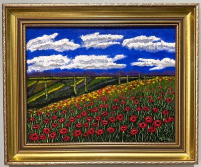 Field of Red Poppies  SOLD