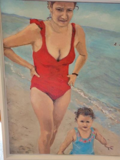 Mom in her Red Bathing Suit