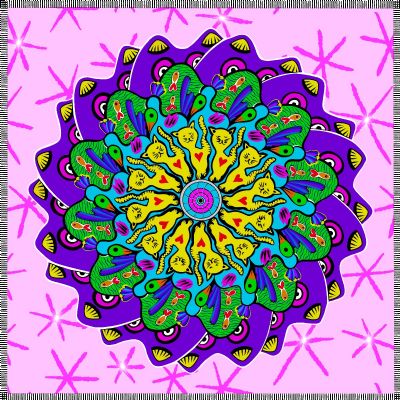 Pink Cat Mandala 