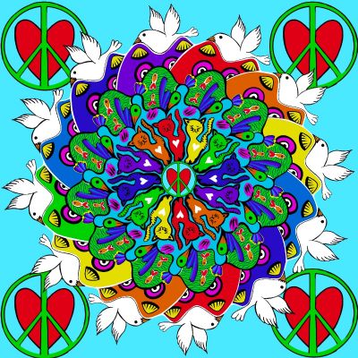 Peace Love and Pride Mandala