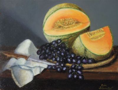 MELLON AND BLACK GRAPES