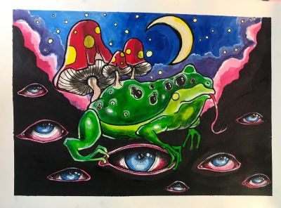 The eyes and the frog