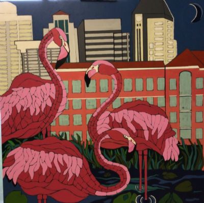Flamingos in down town