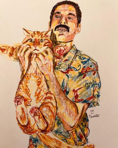 Freddie with cat