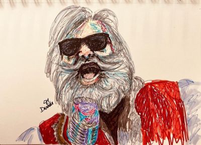 Kurt Russell Santa Scribbled