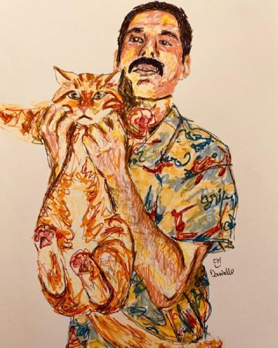 Freddie With Cat
