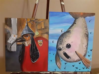 Detail of The Temptation of St Anthony and Detail of Fall of the Rebel Angels 