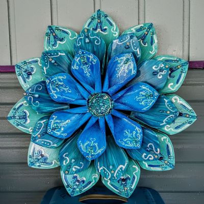 Blue Dahlia Wall Hanging