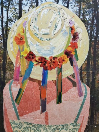 Woman in Straw Hat with Flowers