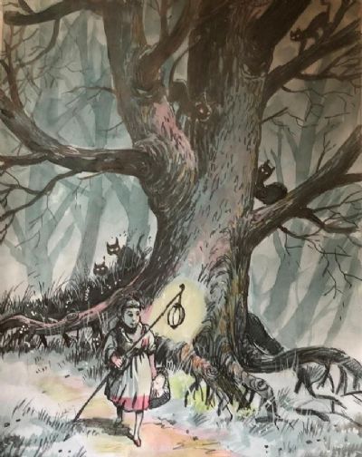 Girl in the magical wood