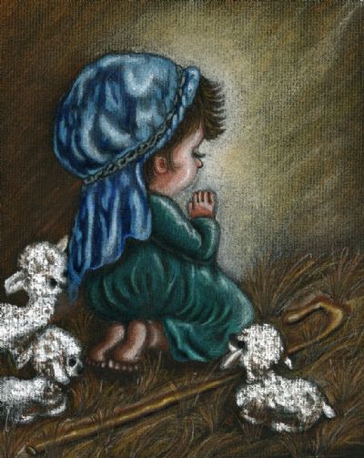 Little Shepherd Boy  8x10 pastel 