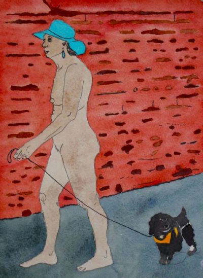Nude with Dog