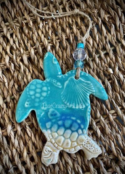 Ceramic Sea Turtle Ornament