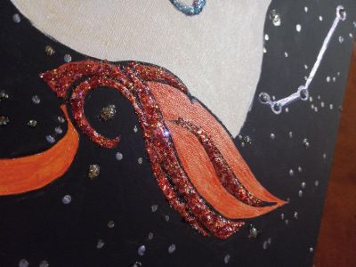 Aries, Shoulder Flames, Glyphs and Constellation View 2