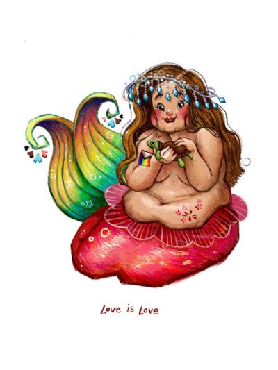Loving mermaid