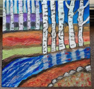 Birch trees by the creek