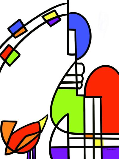 Song Bird on white background 