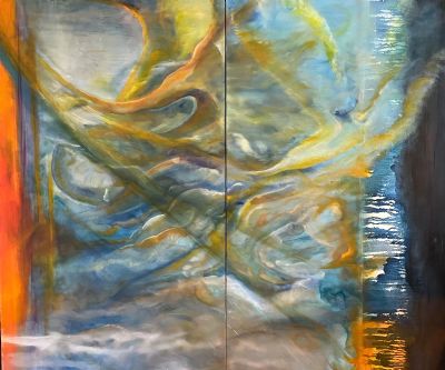 Abstract figures in Landscape oil painting#29