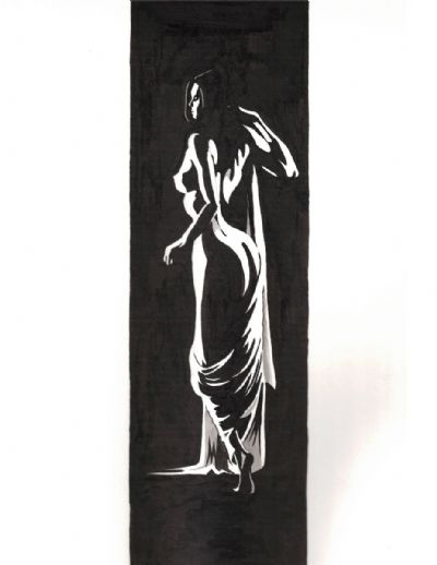 Female in Black Column