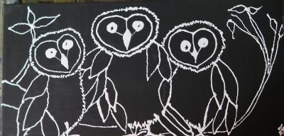 Three Barn Owls