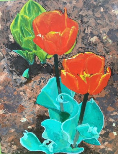 Cadmium Red Light Tulips