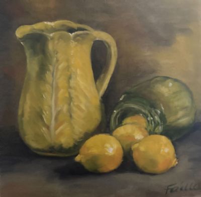 Antique Pitcher with Lemons