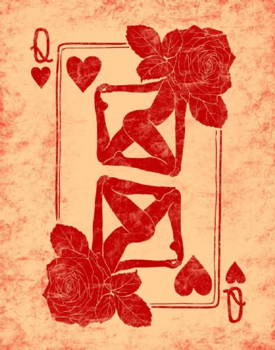 Rose Queen of Hearts Botanical Lady