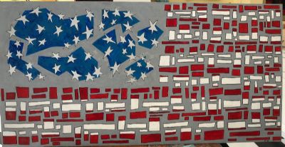 Fractured red, white and blue