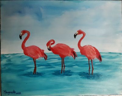 3 Flamingos